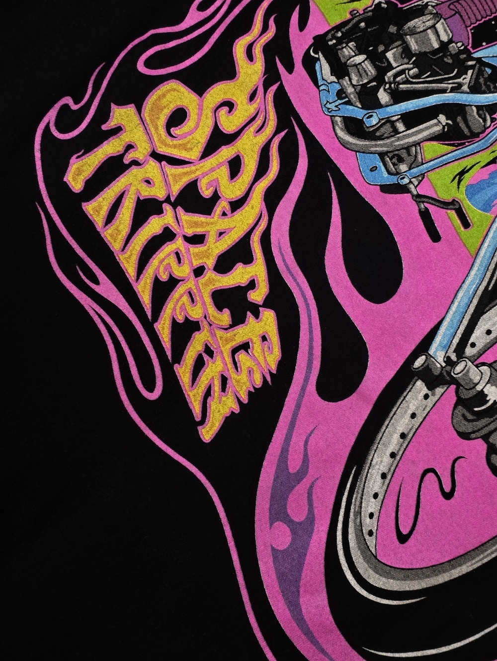 Dixxon Flannel Co Space Tripper Graphic Long Sleeve Tee Men XL Black Neon Cotton - Picture 7 of 9